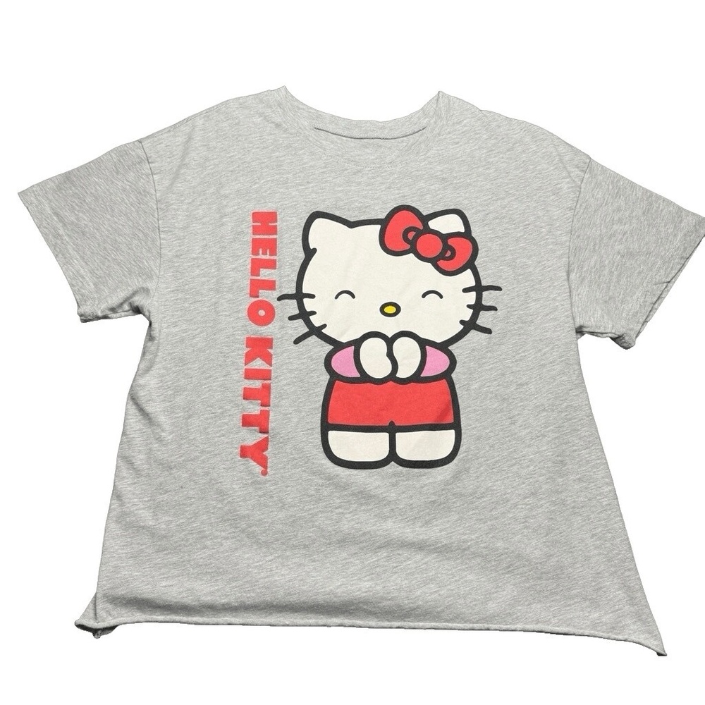 Hello Kitty Gray and Red Short Sleeve Tee